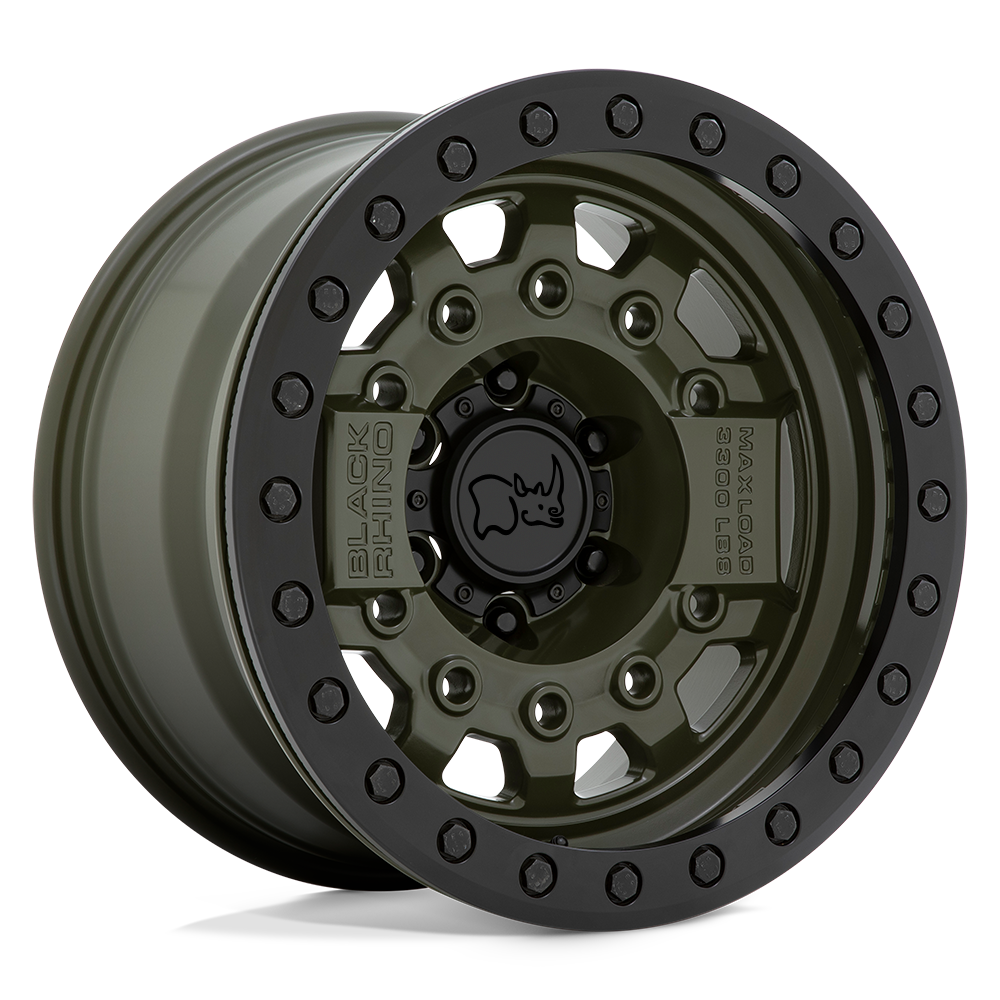 Black Rhino Hard Alloys Avenger Beadlock 17X8.5 +0 Olive Drab Green Blk Hardware