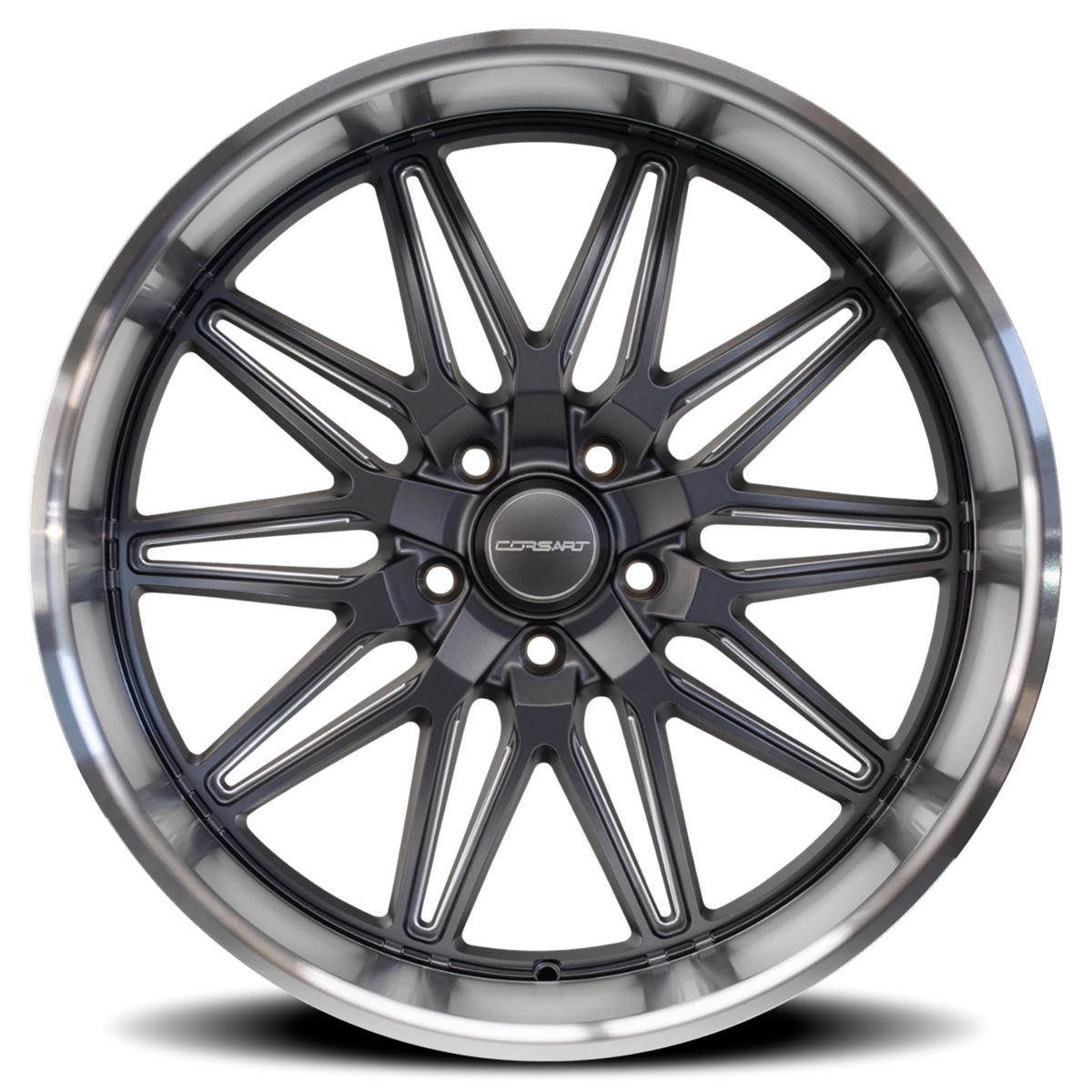 Corsart Alcatraz 20X10 +0 Matte Gunmetal W/ Milled / Diamond Cut Lip