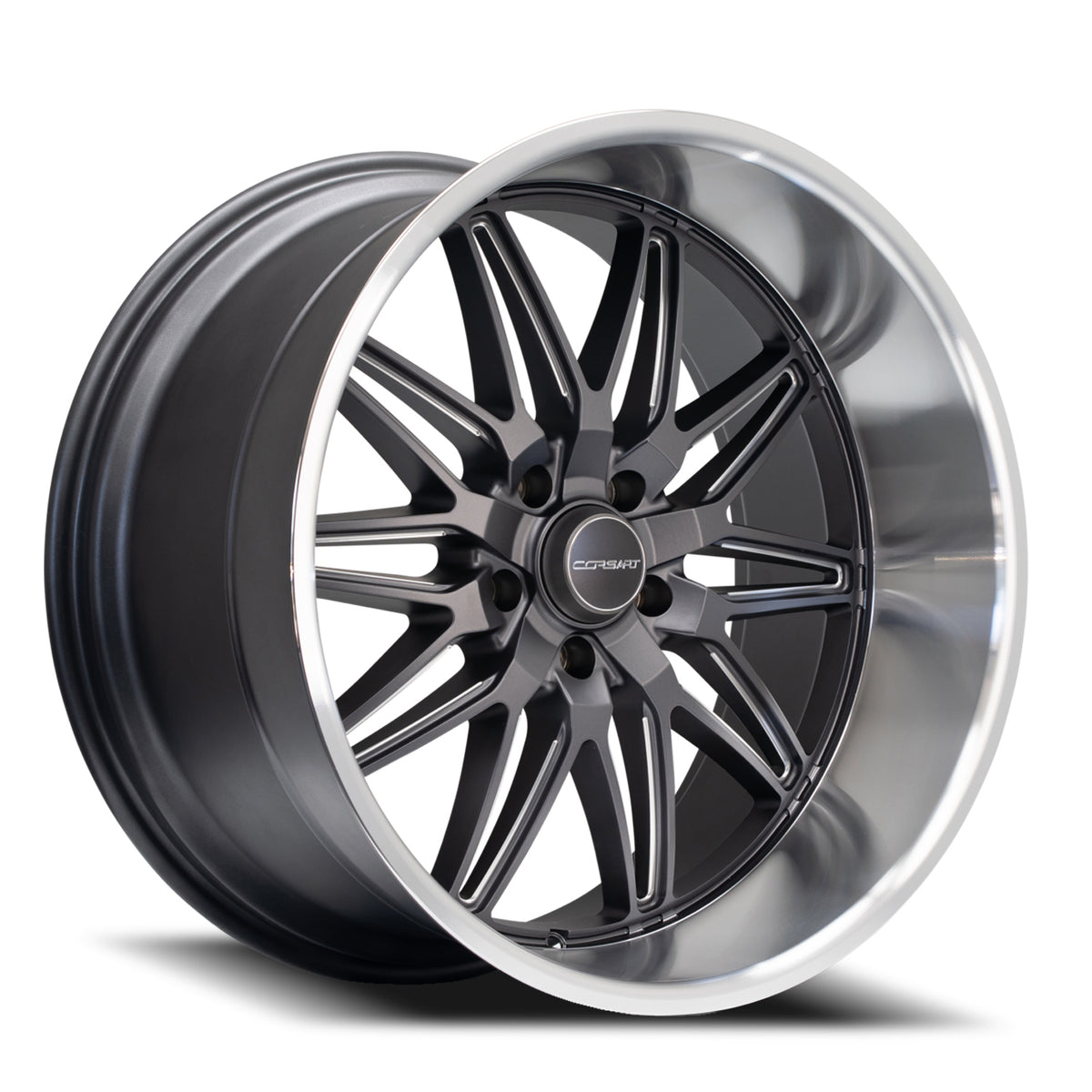 Corsart Alcatraz 20X10 +0 Matte Gunmetal W/ Milled / Diamond Cut Lip