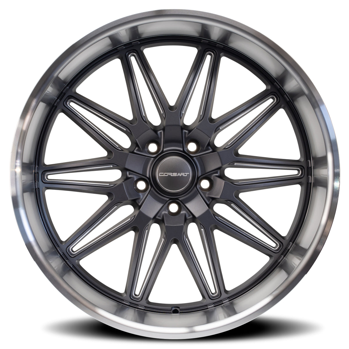 Corsart Alcatraz 20X10 +0 Matte Gunmetal W/ Milled / Diamond Cut Lip