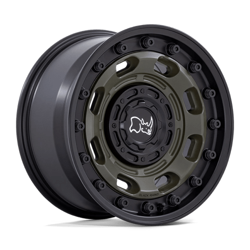 Black Rhino Hard Alloys Atlas 17X8.5 -10 Olive Drab Green W/ Black Lip