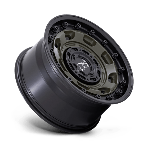 Black Rhino Hard Alloys Atlas 17X8.5 -10 Olive Drab Green W/ Black Lip