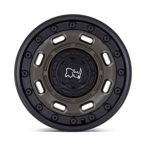 Black Rhino Hard Alloys Atlas 17X8.5 -10 Olive Drab Green W/ Black Lip