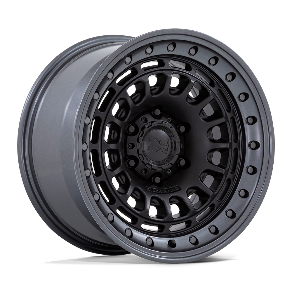 Black Rhino Hard Alloys Br014 Sahara 17X9 +0 Matte Black W/ Gunmetal Lip