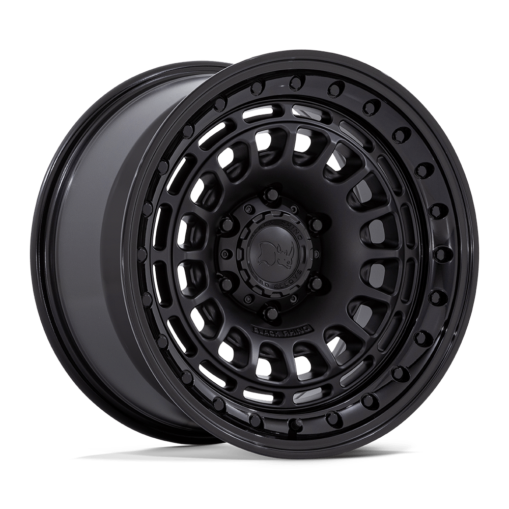 Black Rhino Hard Alloys Br014 Sahara 17X9 -12 Matte Black W/ Gloss Black Lip