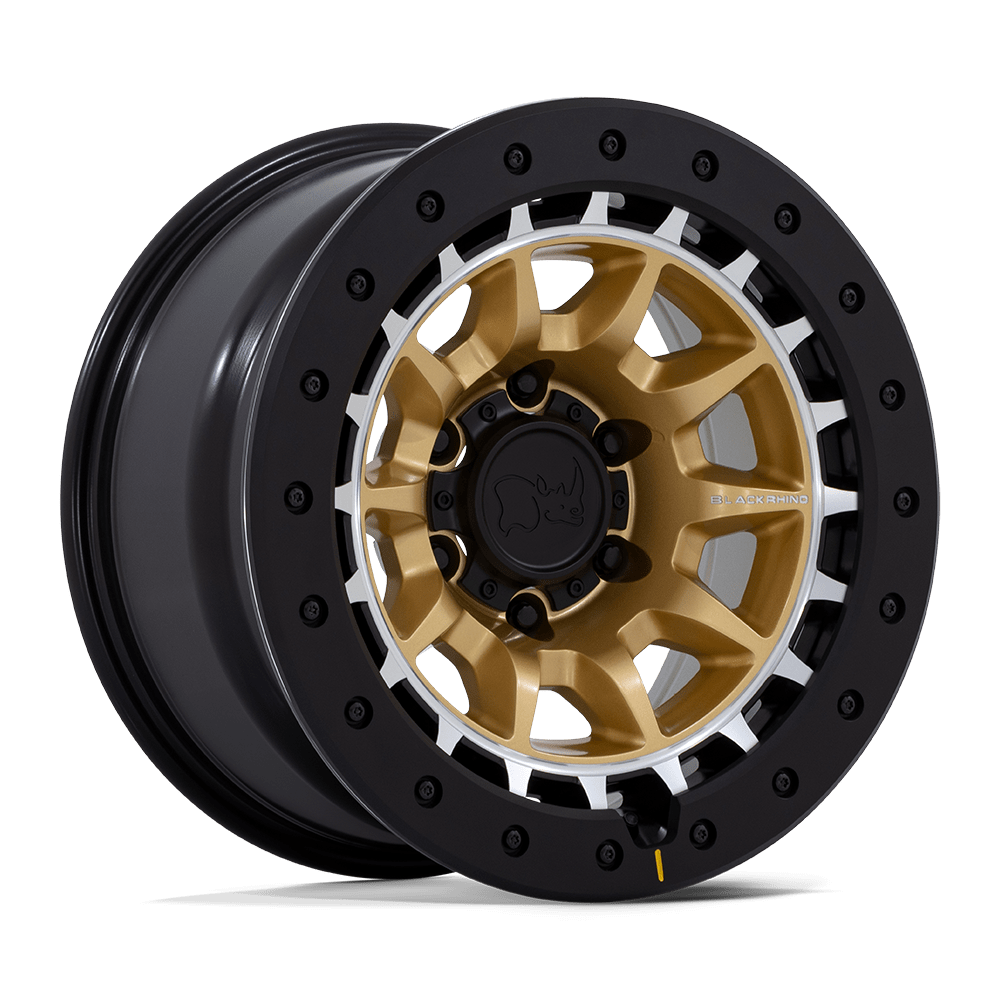 Black Rhino Hard Alloys Br016 Tusk 17X8.5 -10 Matte Gold W/ Machined Ring