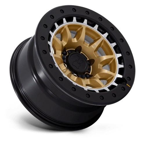 Black Rhino Hard Alloys Br016 Tusk 17X8.5 -10 Matte Gold W/ Machined Ring