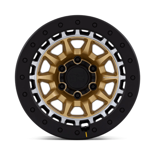 Black Rhino Hard Alloys Br016 Tusk 17X8.5 +0 Matte Gold W/ Machined Ring
