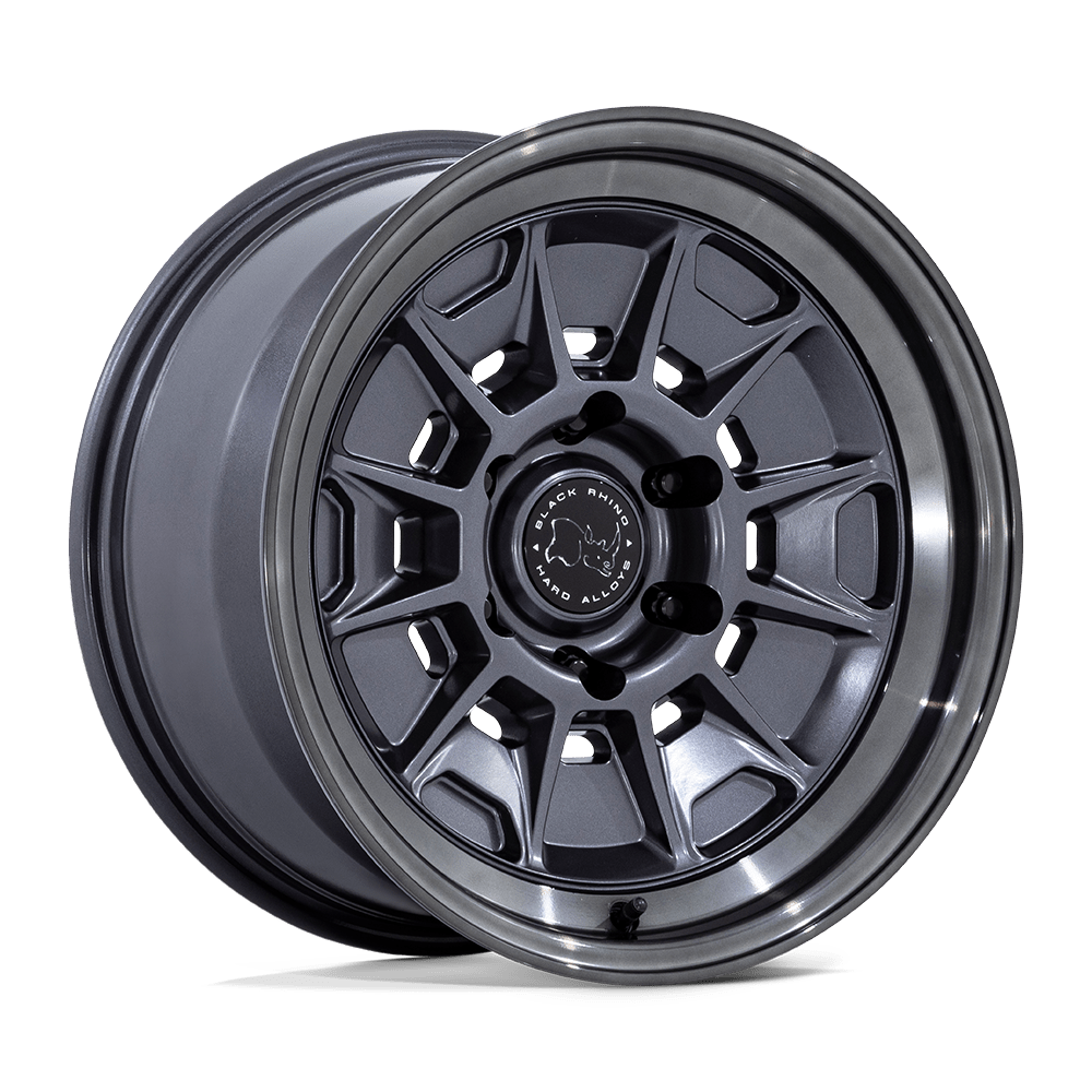 Black Rhino Hard Alloys Br021 Mondo 17X8.5 -10 Matte Gunmetal W/ G-Gray Lip