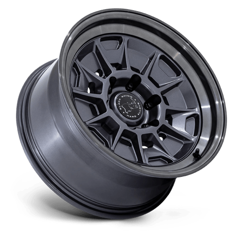 Black Rhino Hard Alloys Br021 Mondo 18X9 +12 Matte Gunmetal W/ G-Gray Lip
