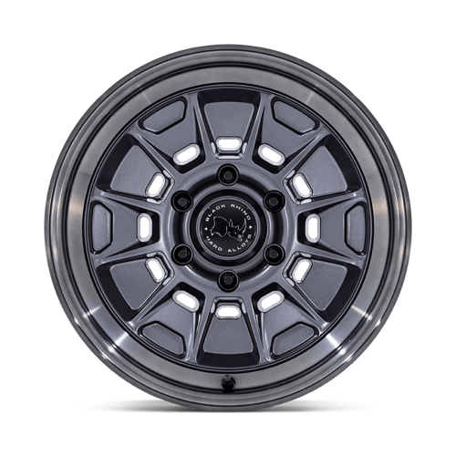 Black Rhino Hard Alloys Br021 Mondo 17X8.5 -10 Matte Gunmetal W/ G-Gray Lip