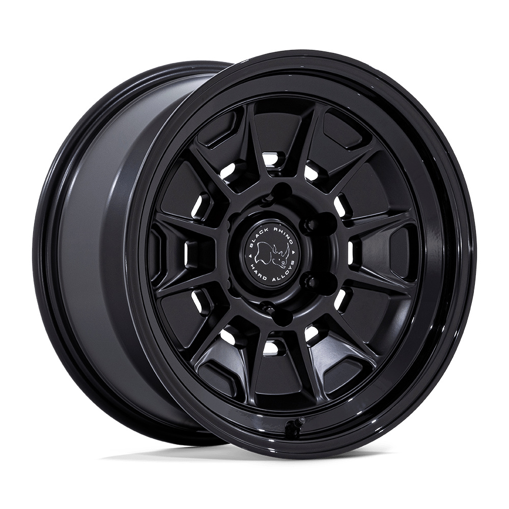 Black Rhino Hard Alloys Br021 Mondo 17X8.5 +20 Matte Black W/ Gloss Black Lip