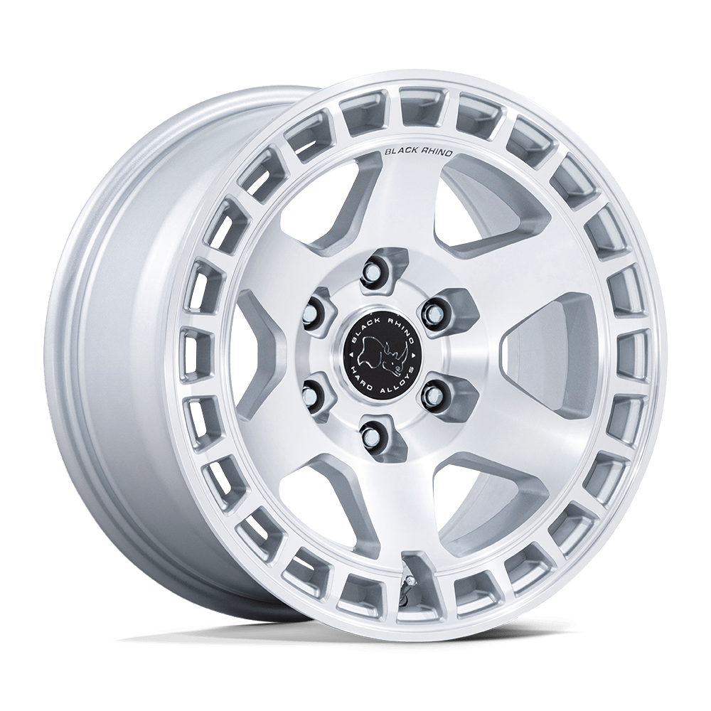 Black Rhino Hard Alloys Br022 Bahari 17X8.5 +25 Gloss Silver W/ Machined Face