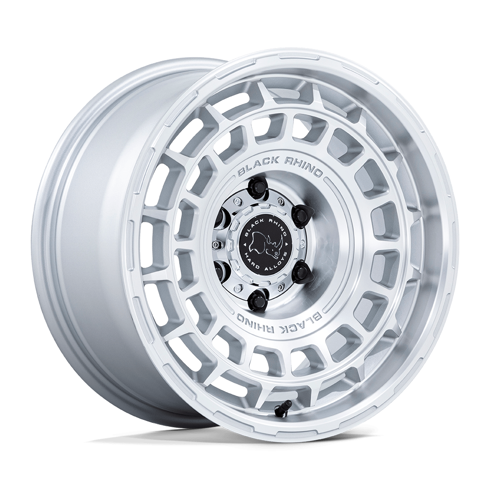 Black Rhino Hard Alloys Br024 Awol 20X8.5 +12 Silver W/ Machined Face