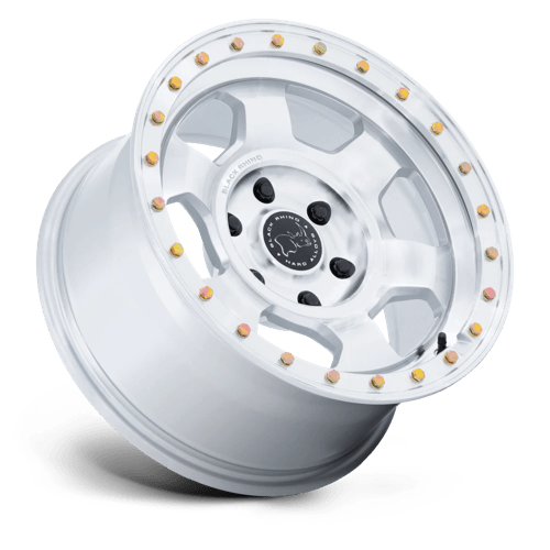 Black Rhino Hard Alloys Br029 Trooper 17X8.5 +25 Gloss Silver W/ Machined Face