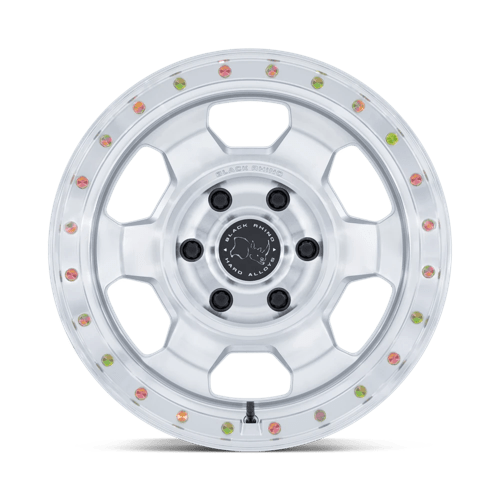 Black Rhino Hard Alloys Br029 Trooper 17X8.5 -10 Gloss Silver W/ Machined Face
