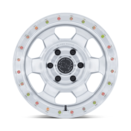 Black Rhino Hard Alloys Br029 Trooper 17X8.5 +0 Gloss Silver W/ Machined Face