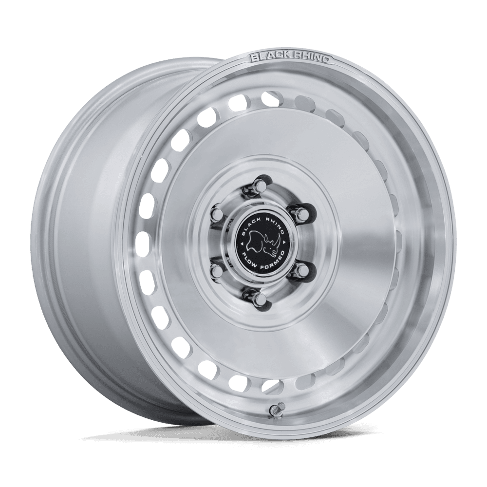 Black Rhino Hard Alloys Br036 Basin 17X8.5 +25 Gloss Silver W/ Machined Face