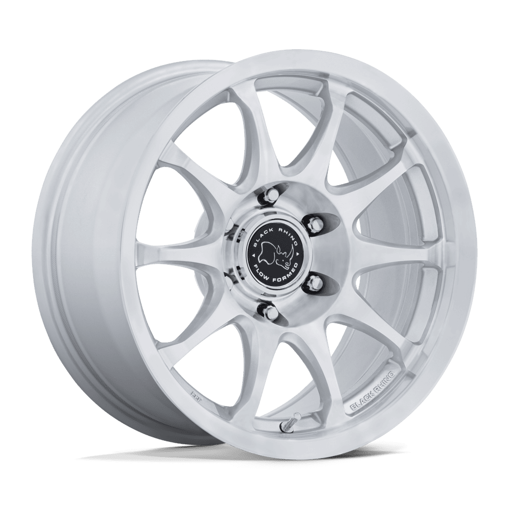 Black Rhino Hard Alloys Br038 Ronin 17X8.5 +25 Gloss Silver W/ Machined Face