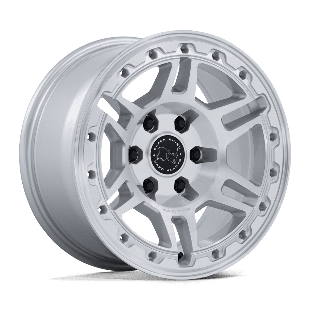 Black Rhino Hard Alloys Br039 Vanguard 17X8.5 +0 Gloss Silver W/ Machined Face