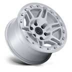 Black Rhino Hard Alloys Br039 Vanguard 17X8 +32 Gloss Silver W/ Machined Face