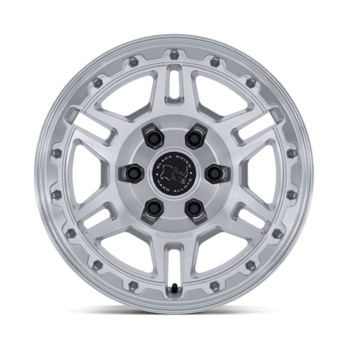 Black Rhino Hard Alloys Br039 Vanguard 17X8.5 +0 Gloss Silver W/ Machined Face