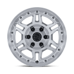 Black Rhino Hard Alloys Br039 Vanguard 17X8 +32 Gloss Silver W/ Machined Face