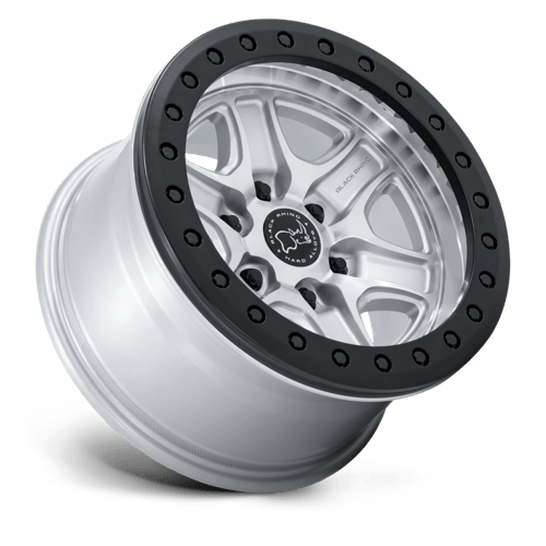 Black Rhino Hard Alloys Br200 Echo Trail Lock Beadlock 17X8.5 +25 Hyper Silver W/ Machined Face