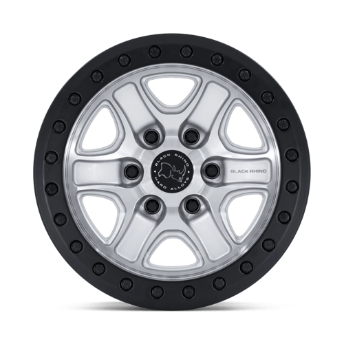 Black Rhino Hard Alloys Br200 Echo Trail Lock Beadlock 17X8.5 +25 Hyper Silver W/ Machined Face