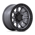 Black Rhino Hard Alloys Calico 17X8.5 +34 Matte Gunmetal W/ M-Black Lip
