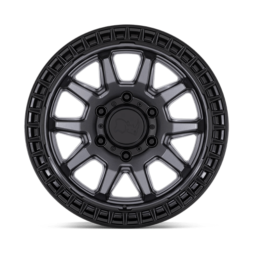 Black Rhino Hard Alloys Calico 17X8.5 +34 Matte Gunmetal W/ M-Black Lip