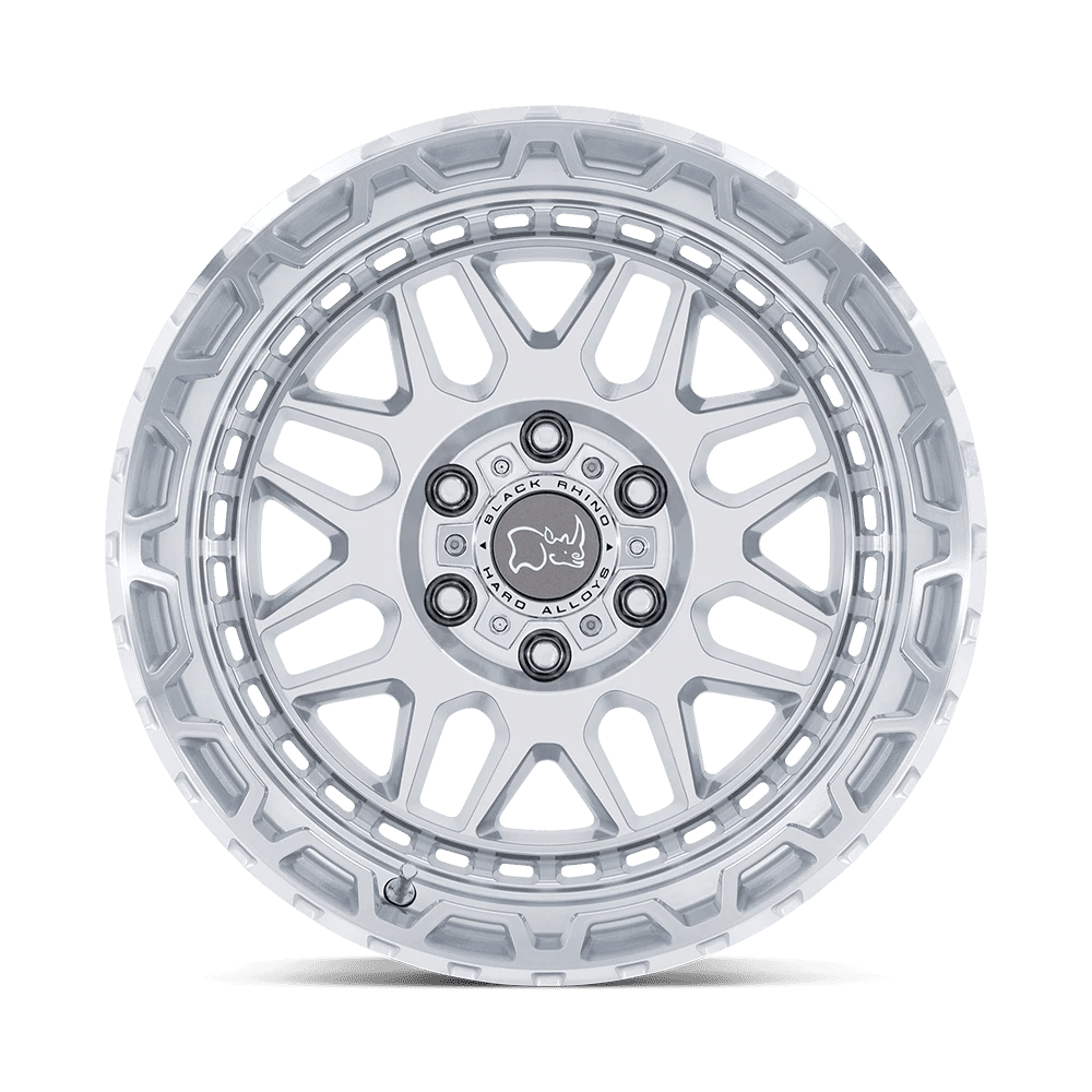 Black Rhino Hard Alloys Holcomb 17X9.5 +12 Gloss Silver W/ Mirror Cut Fac