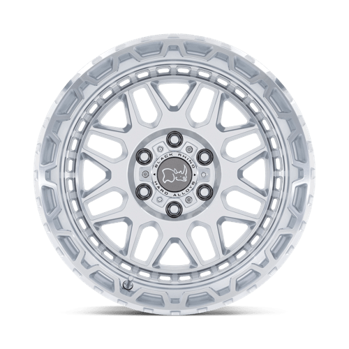 Black Rhino Hard Alloys Holcomb 17X9.5 +12 Gloss Silver W/ Mirror Cut Fac