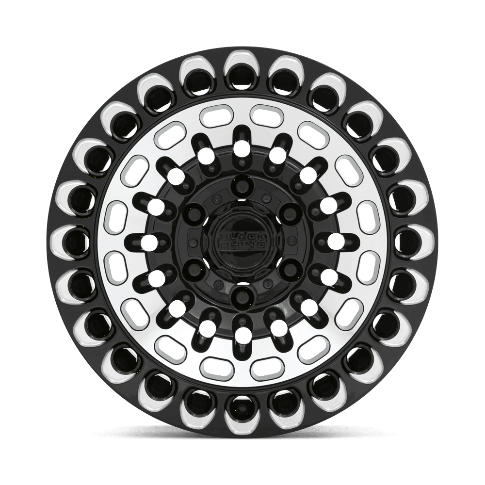 Black Rhino Hard Alloys Labyrinth 17X9.5 -18 Gloss Black W Mach Face & Mill