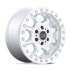 Black Rhino Hard Alloys Venture Beadlock 17X8 +38 Gloss Silver W/ Machined Face