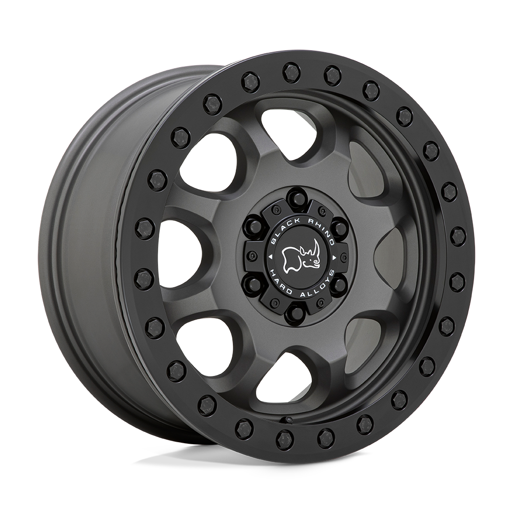 Black Rhino Hard Alloys Venture Beadlock 17X8 +38 Matte Gunmetal W/ Black Hrdw