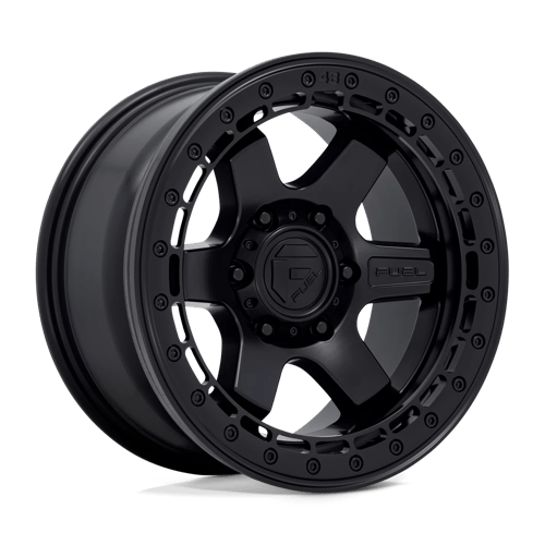 Fuel 1Pc D122 Block Beadlock 17X8.5 +0 Matte Black W/ M-Black Ring