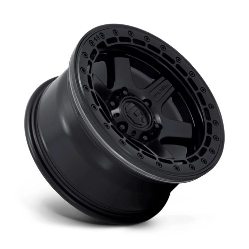 Fuel 1Pc D122 Block Beadlock 17X8.5 +0 Matte Black W/ M-Black Ring