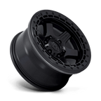 Fuel 1Pc D122 Block Beadlock 17X8.5 +0 Matte Black W/ M-Black Ring