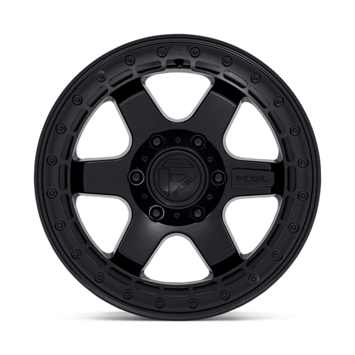 Fuel 1Pc D122 Block Beadlock 17X8.5 +0 Matte Black W/ M-Black Ring