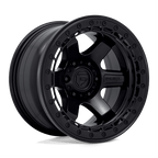 Fuel 1Pc D122 Block Beadlock 17X9 -15 Matte Black W/ M-Black Ring