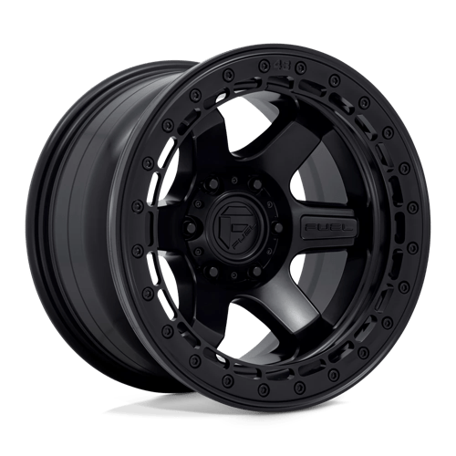 Fuel 1Pc D122 Block Beadlock 17X9 -15 Matte Black W/ M-Black Ring