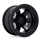 Fuel 1Pc D122 Block Beadlock 17X8.5 +0 Matte Black W/ M-Black Ring