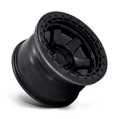 Fuel 1Pc D122 Block Beadlock 17X9 -15 Matte Black W/ M-Black Ring