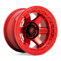 Fuel 1Pc D123 Block Beadlock 17X8.5 +0 Candy Red W/ Candy Red Ring
