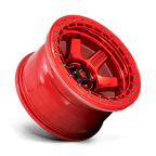 Fuel 1Pc D123 Block Beadlock 17X8.5 +0 Candy Red W/ Candy Red Ring