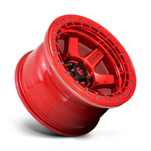 Fuel 1Pc D123 Block Beadlock 17X9 -15 Candy Red W/ Candy Red Ring