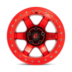 Fuel 1Pc D123 Block Beadlock 17X9 -15 Candy Red W/ Candy Red Ring