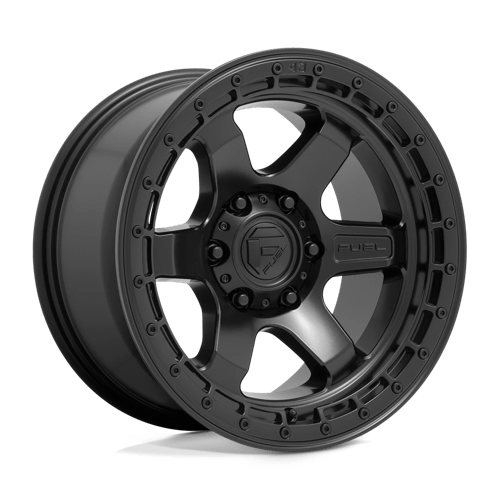 Fuel 1Pc D750 Block 17X9 +1 Matte Black W/ Black Ring