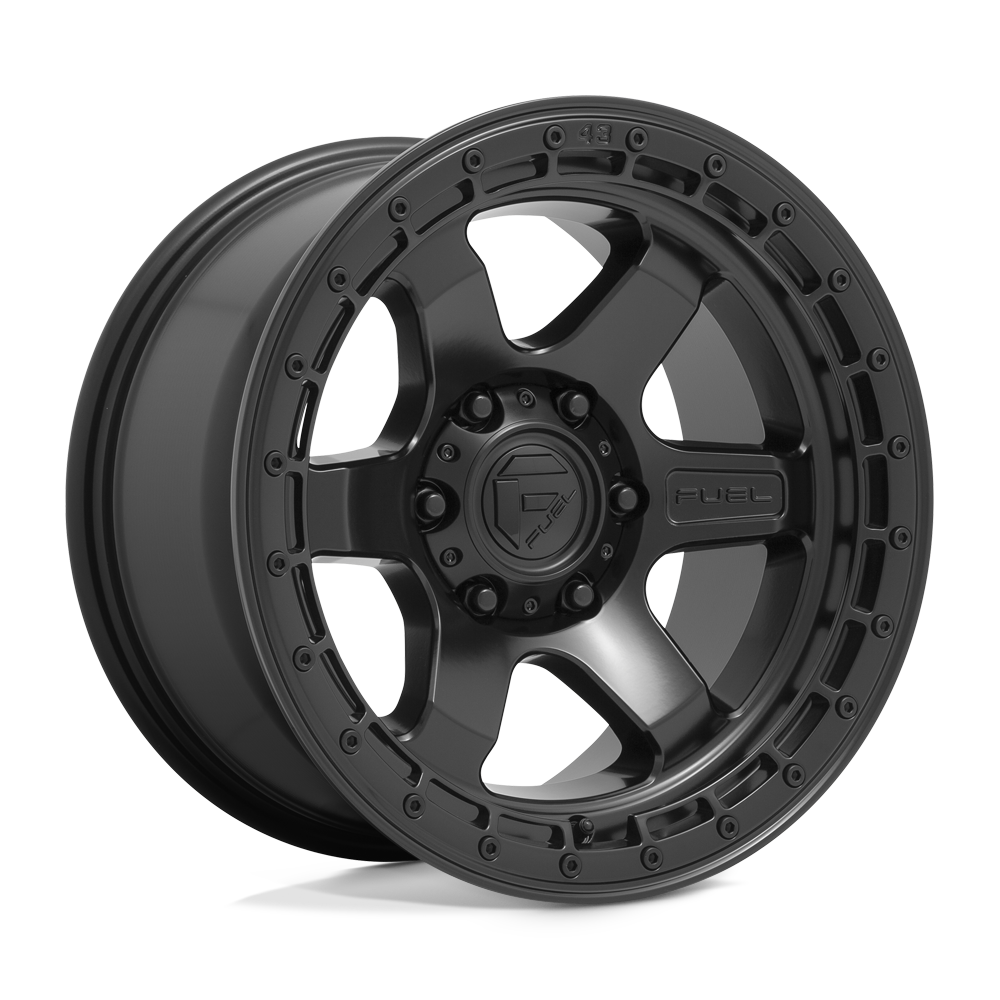 Fuel 1Pc D750 Block 18X9 +1 Matte Black W/ Black Ring